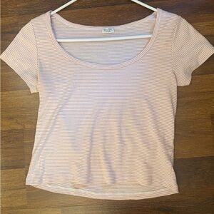 Brandy Melville striped pink and white t shirt